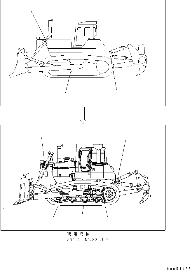 Схема запчастей Komatsu D275AX-5 - МАРКИРОВКА (ЦЕНТР ТЯЖЕСТИ) МАРКИРОВКА