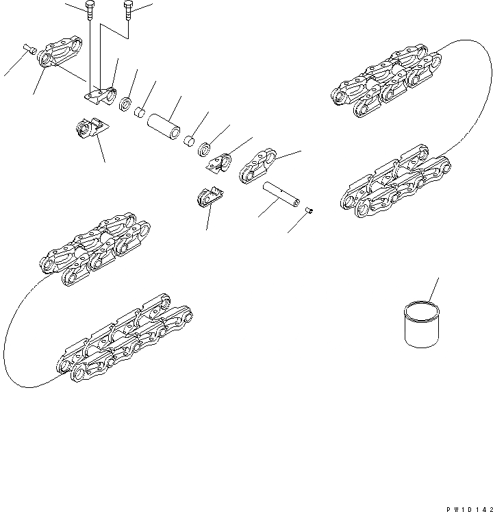 Схема запчастей Komatsu D275AX-5 - ГУСЕН. ЦЕПЬ (СМАЗЫВ. ТИПА) ОСНОВН. КОМПОНЕНТЫ И РЕМКОМПЛЕКТЫ
