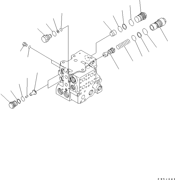 Схема запчастей Komatsu D275AX-5 - УПРАВЛЯЮЩ. КЛАПАН (5-СЕКЦИОНН.) (/) ОСНОВН. КОМПОНЕНТЫ И РЕМКОМПЛЕКТЫ