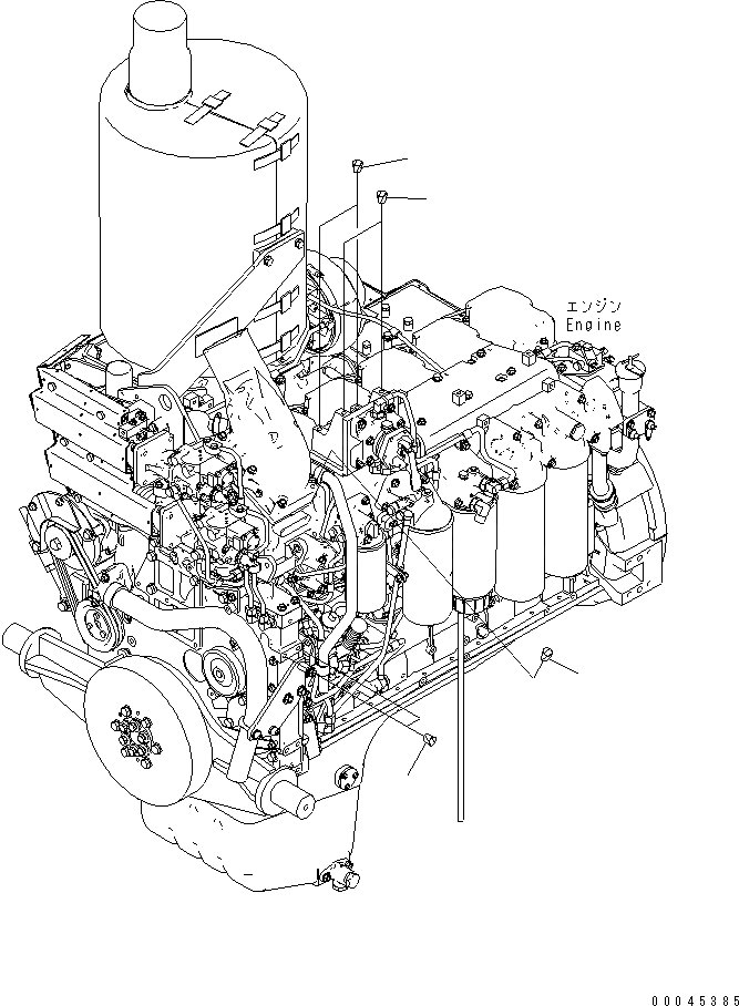 Схема запчастей Komatsu D275AX-5E0 - БЕЗ КОНДИЦИОНЕРА (ЗАГЛУШКА)(№-) КОМПОНЕНТЫ ДВИГАТЕЛЯ