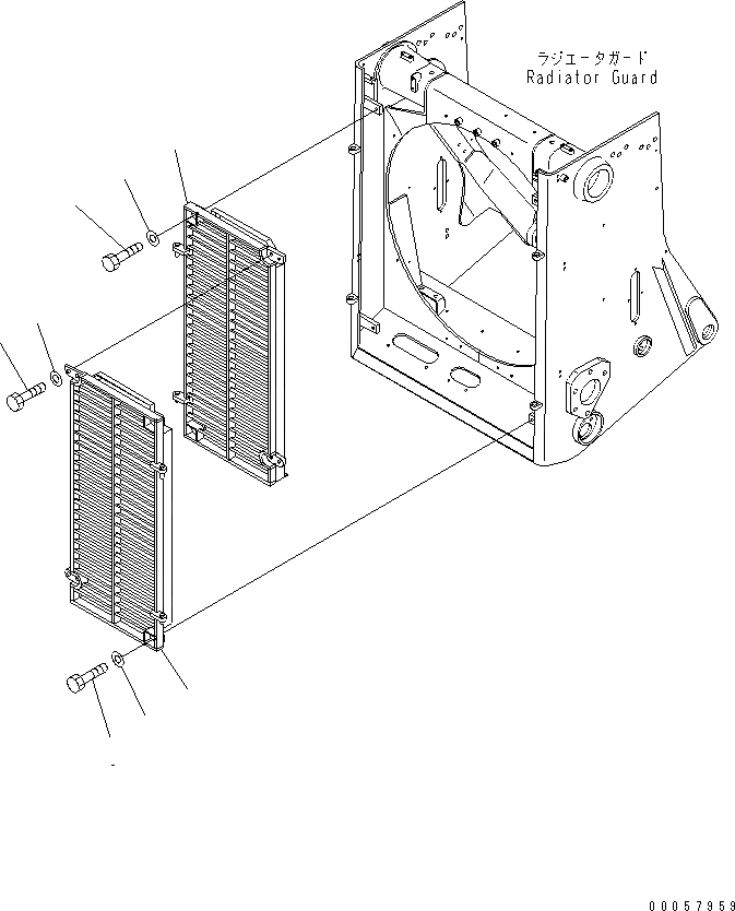 Схема запчастей Komatsu D275AX-5E0 - ЗАЩИТА РАДИАТОРА (ЗАСЛОНКА РАДИАТОРА) (СПЕЦ-Я ДЛЯ СВАЛОК)(№-) ЧАСТИ КОРПУСА
