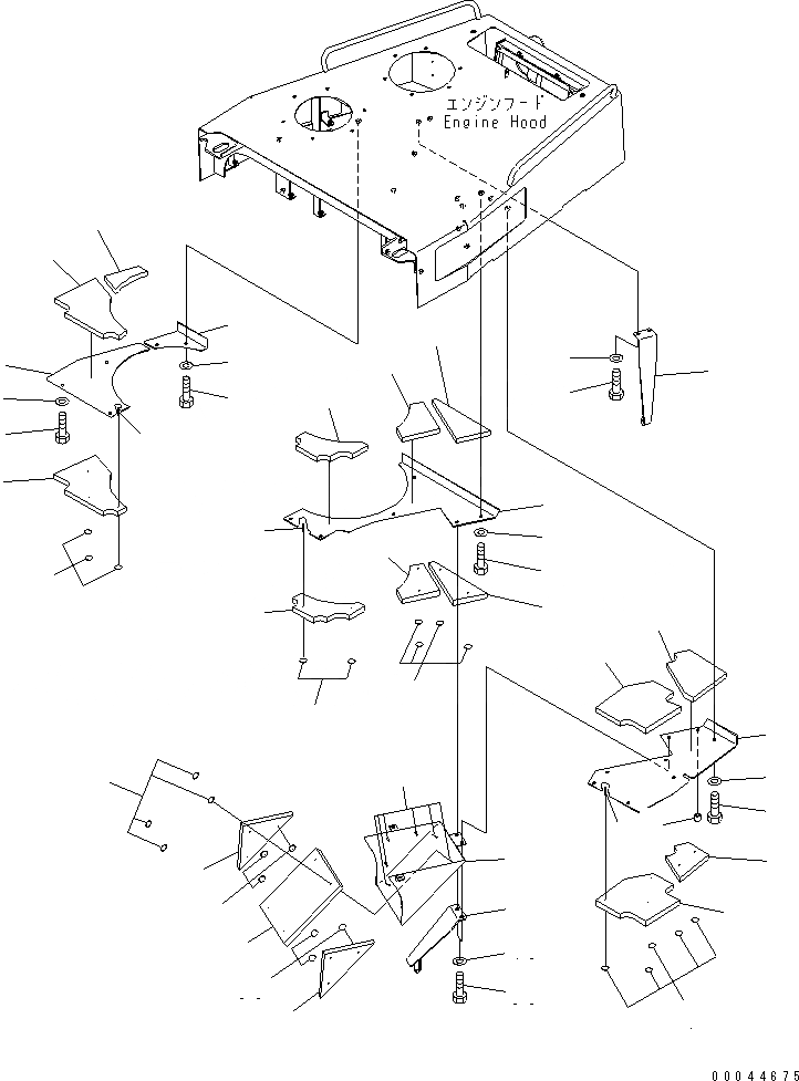 Схема запчастей Komatsu D275AX-5E0 - КАПОТ И БОКОВ. КРЫШКА (КАПОТ ВОЗДУХОВОДЫ)(№-) ЧАСТИ КОРПУСА