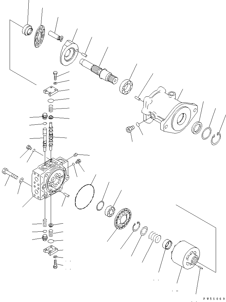 Схема запчастей Komatsu D275AX-5E0 - H.S.S. МОТОР (/)(№-) ОСНОВН. КОМПОНЕНТЫ И РЕМКОМПЛЕКТЫ