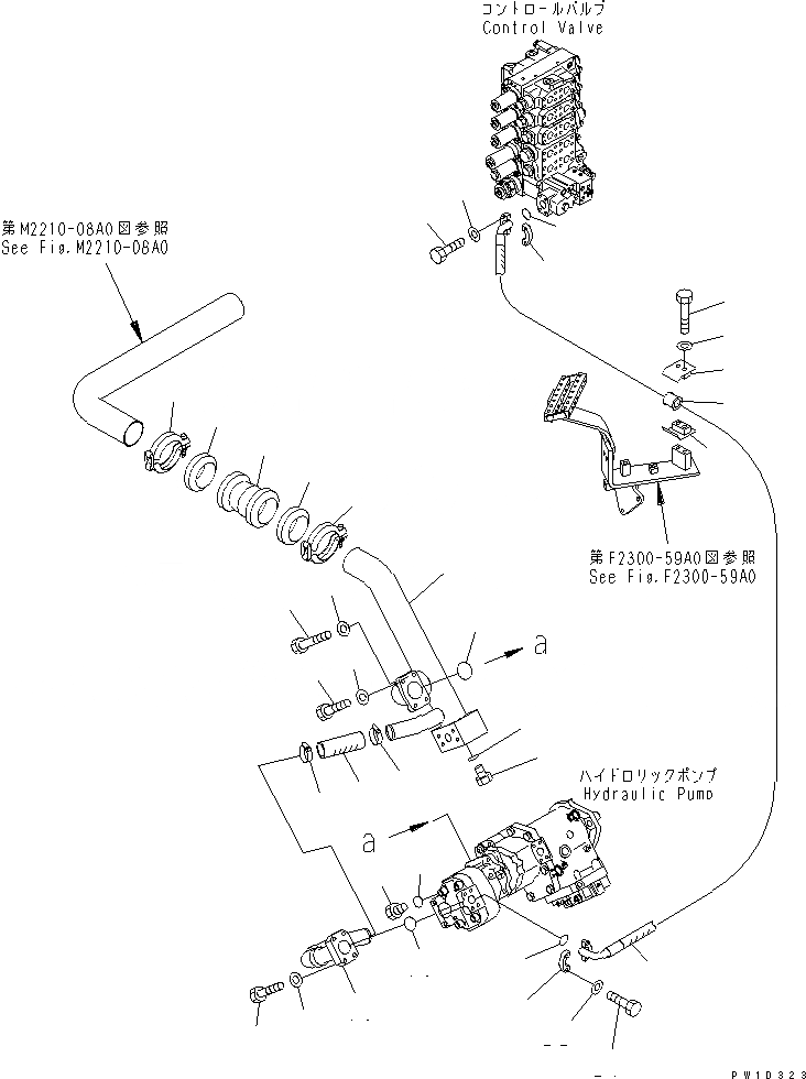 Схема запчастей Komatsu D275AX-5-KO - ГИДР. НАСОС. ВСАСЫВ. ЛИНИЯ ГИДРАВЛИКА