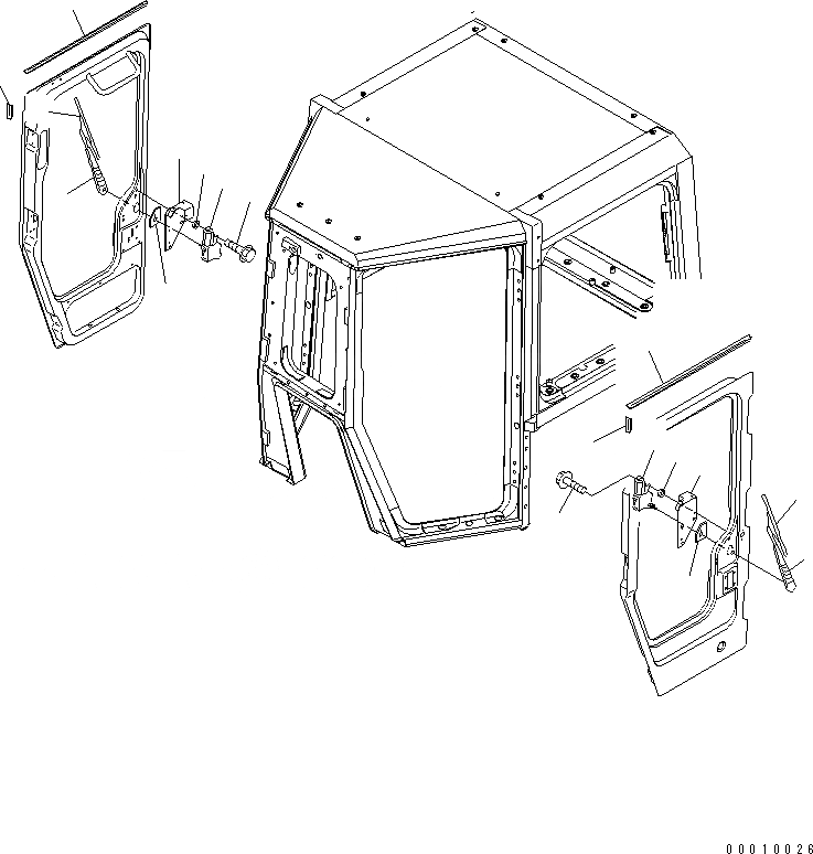 Схема запчастей Komatsu D275AX-5-KO - КАБИНА (ДВОРНИКИ ДВЕРИ) КАБИНА ОПЕРАТОРА И СИСТЕМА УПРАВЛЕНИЯ
