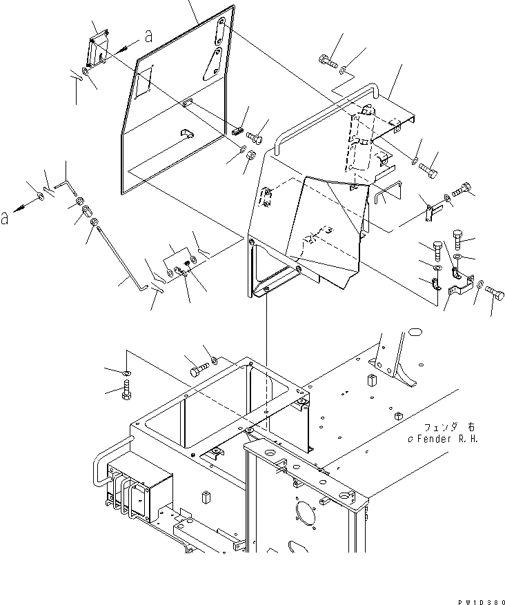 Схема запчастей Komatsu D275AX-5-KO - КРЫШКА КРЫЛА (/) ЧАСТИ КОРПУСА