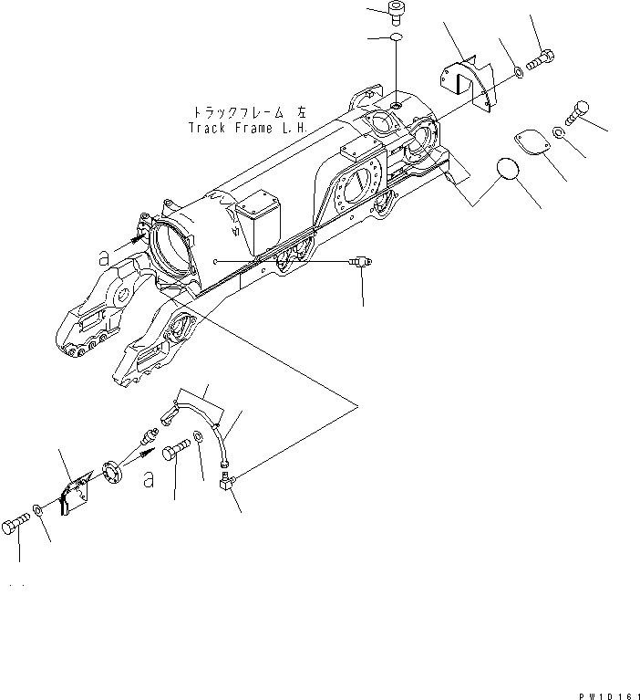 Схема запчастей Komatsu D275AX-5-KO - ГУСЕНИЧНАЯ РАМА ЗАДН. КРЫШКА И СМАЗ. ТРУБКА (ЛЕВ.) ХОДОВАЯ