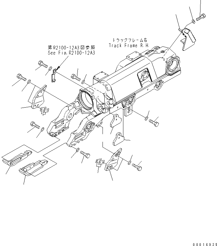 Схема запчастей Komatsu D275AX-5-KO - ЗАЩИТА ГУСЕН. РАМЫ (ПРАВ.) (ПОЛН. ЗАЩИТА КАТКОВ) ХОДОВАЯ