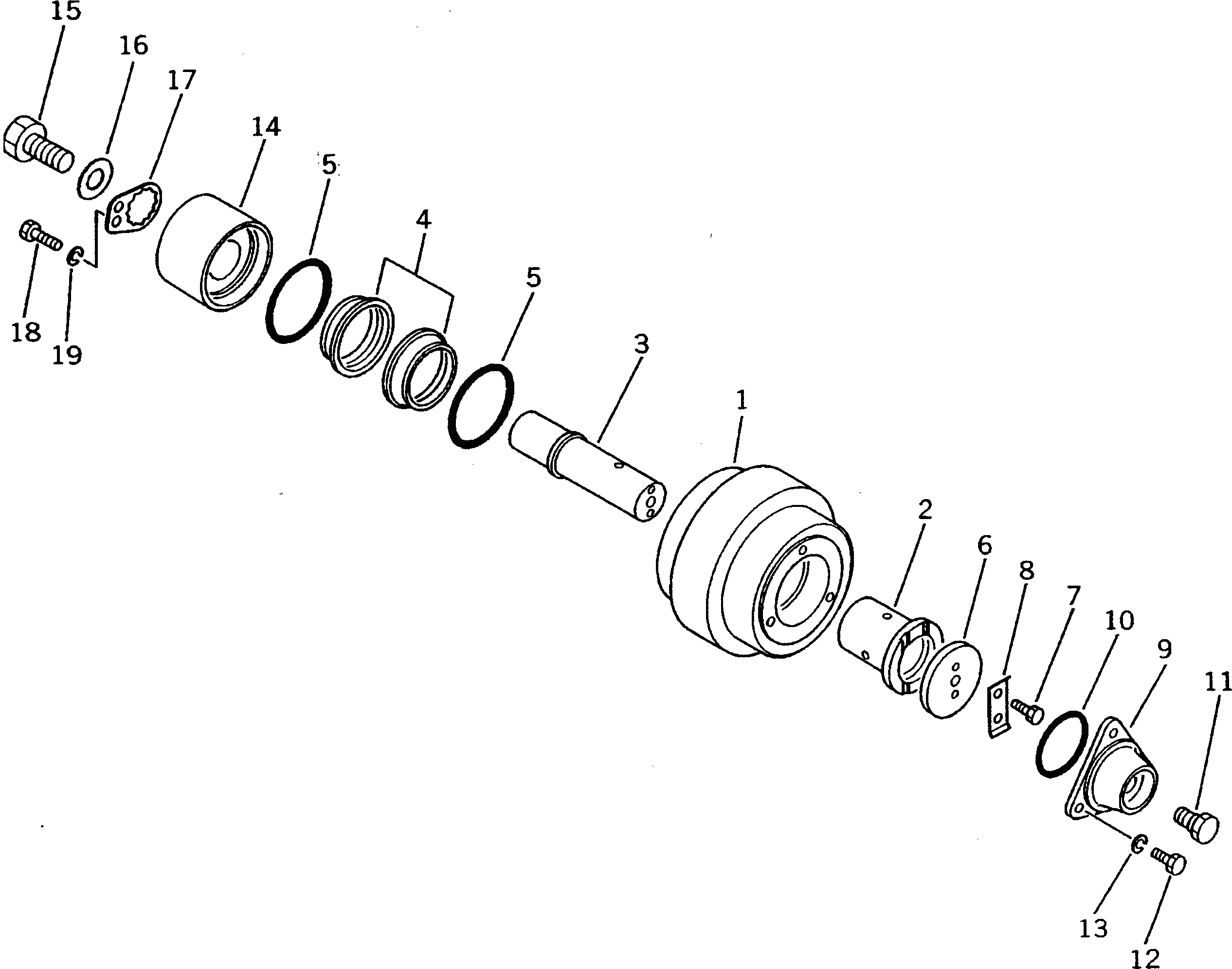 Схема запчастей Komatsu D31A-20 - ПОДДЕРЖИВАЮЩИЙ КАТОК ХОДОВАЯ