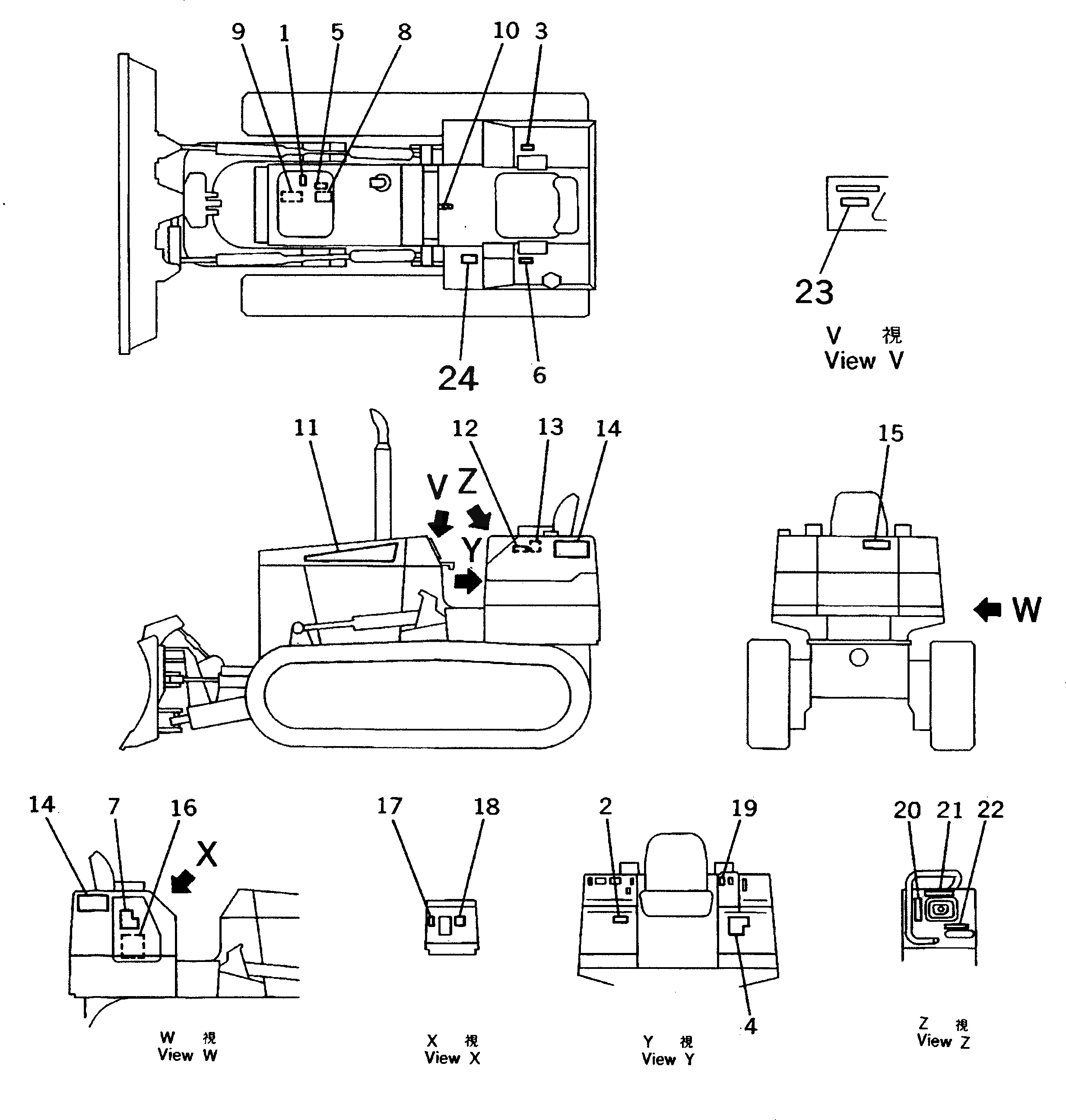 Схема запчастей Komatsu D31A-20 - МАРКИРОВКА (ЯПОН.)(№-9) МАРКИРОВКА