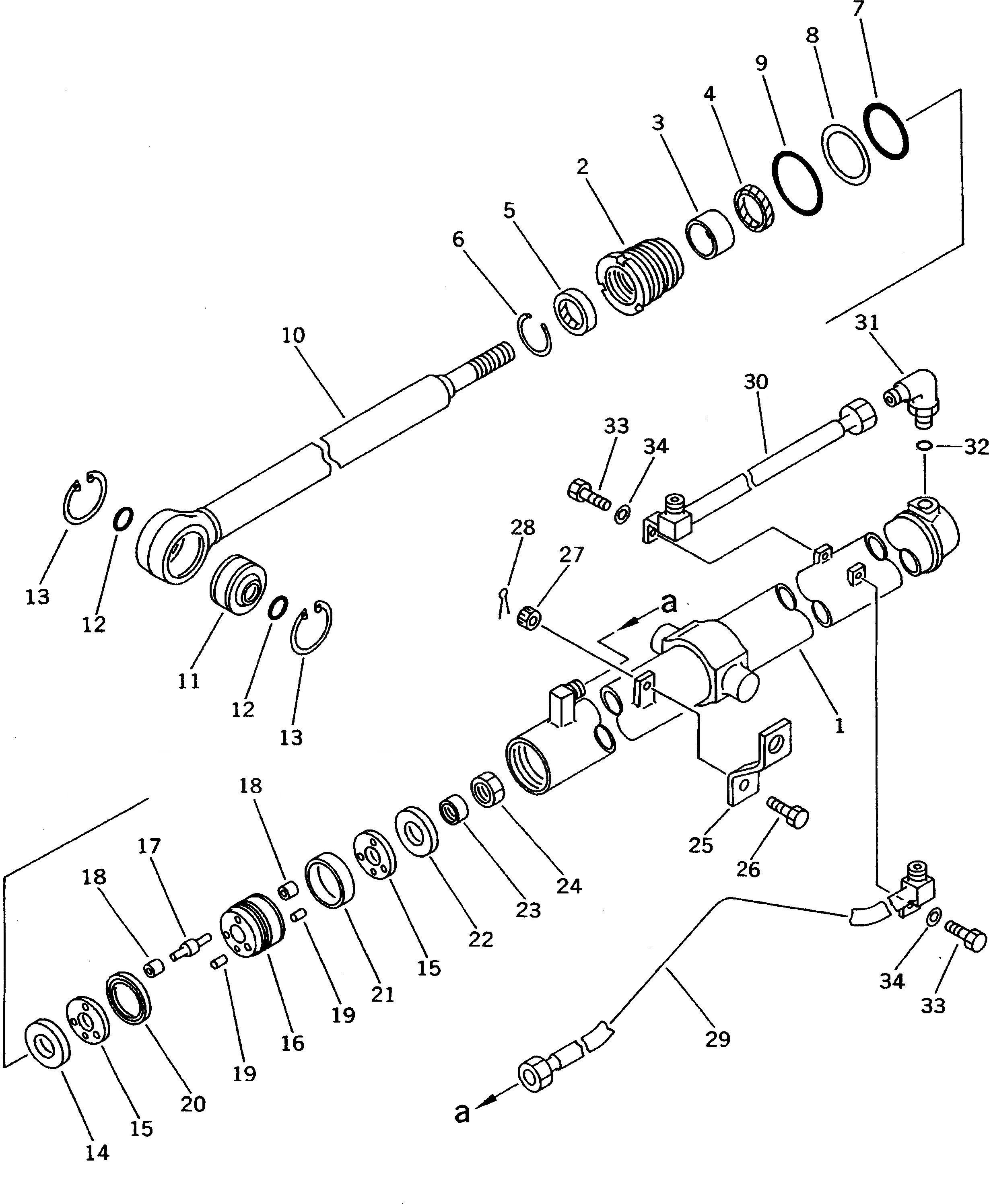 Схема запчастей Komatsu D31AM-20 - ГИДРОЦИЛИНДР ПОДЪЕМА (ДЛЯ МЕХАНИЧ. ПОВОРОТНЫЙ ОТВАЛ) ОСНОВН. КОМПОНЕНТЫ И РЕМКОМПЛЕКТЫ