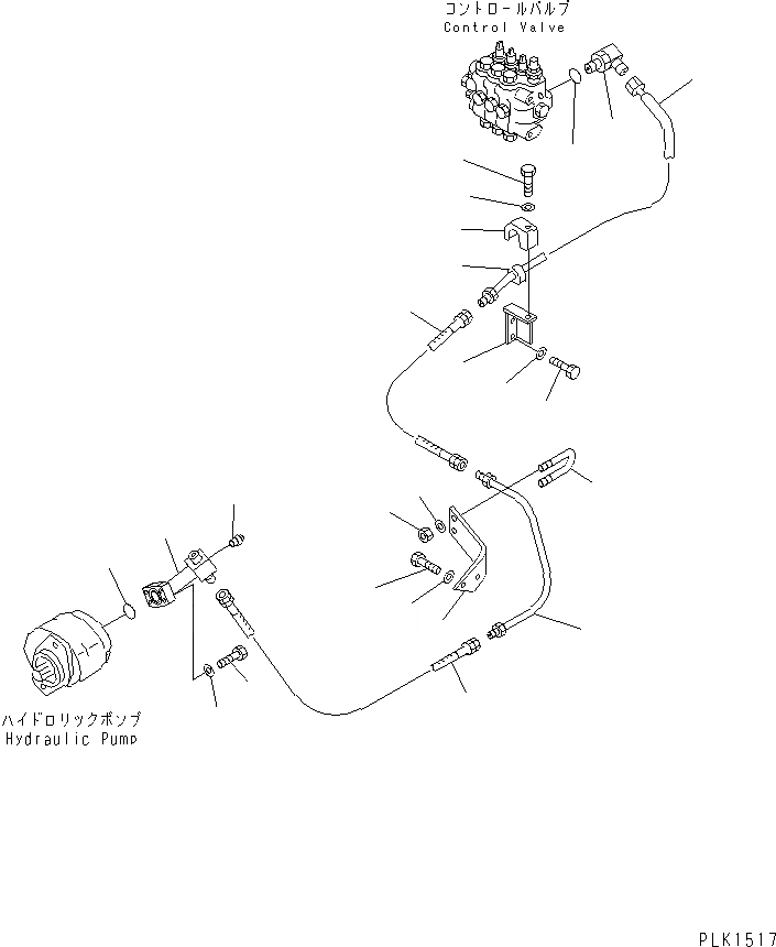 Схема запчастей Komatsu D31E-20 - ГИДРОЛИНИЯ (ИЗ НАСОСА В КЛАПАН) (REGULATION OF ЕС DYNAMIC NOISE)(№7-) ГИДРАВЛИКА