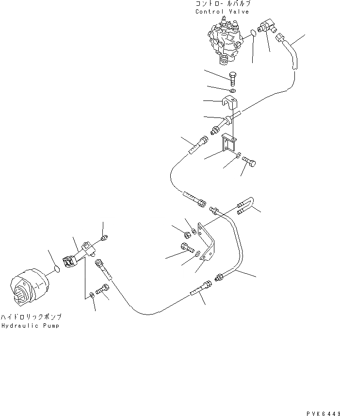 Схема запчастей Komatsu D31E-20 - ГИДРОЛИНИЯ (ИЗ НАСОСА В КЛАПАН) (REGULATION OF ЕС DYNAMIC NOISE)(ДЛЯ КЛАПАН)(№7-) ГИДРАВЛИКА