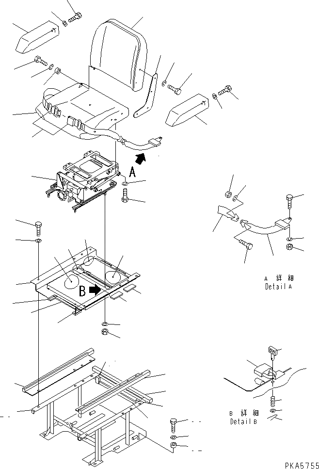 Схема запчастей Komatsu D31E-20 - СИДЕНЬЕ ОПЕРАТОРА (С МАСЛ. ДЕМПФЕР) (REGULATION OF EC INCLUSION)(№99-) КАБИНА ОПЕРАТОРА И СИСТЕМА УПРАВЛЕНИЯ