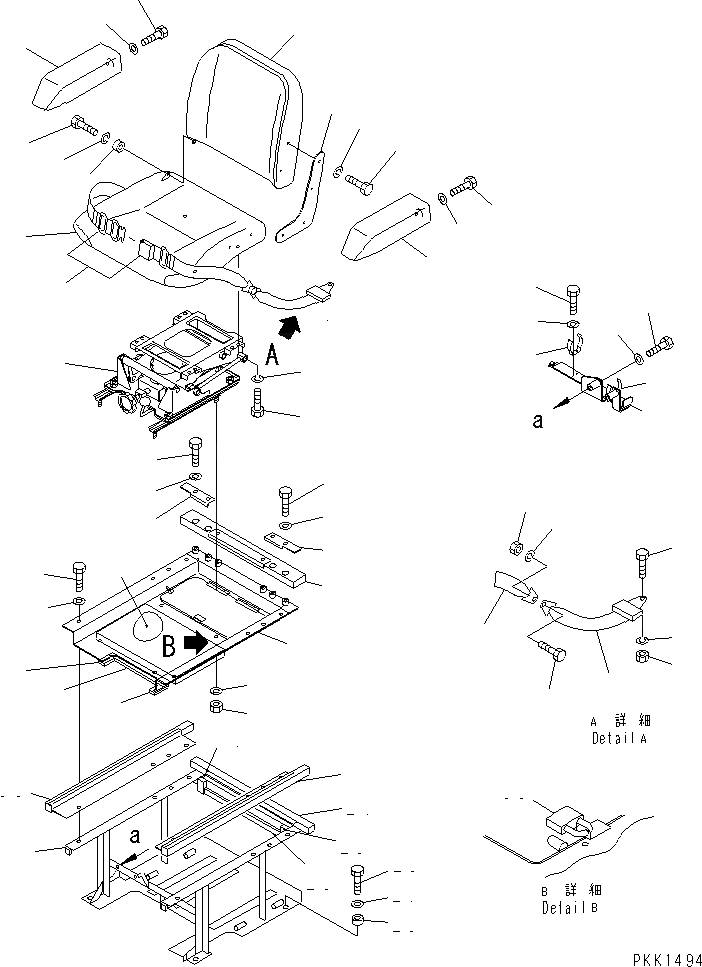 Схема запчастей Komatsu D31E-20 - СИДЕНЬЕ ОПЕРАТОРА (С МАСЛ. ДЕМПФЕР) (REGULATION OF EC INCLUSION)(№-7) КАБИНА ОПЕРАТОРА И СИСТЕМА УПРАВЛЕНИЯ