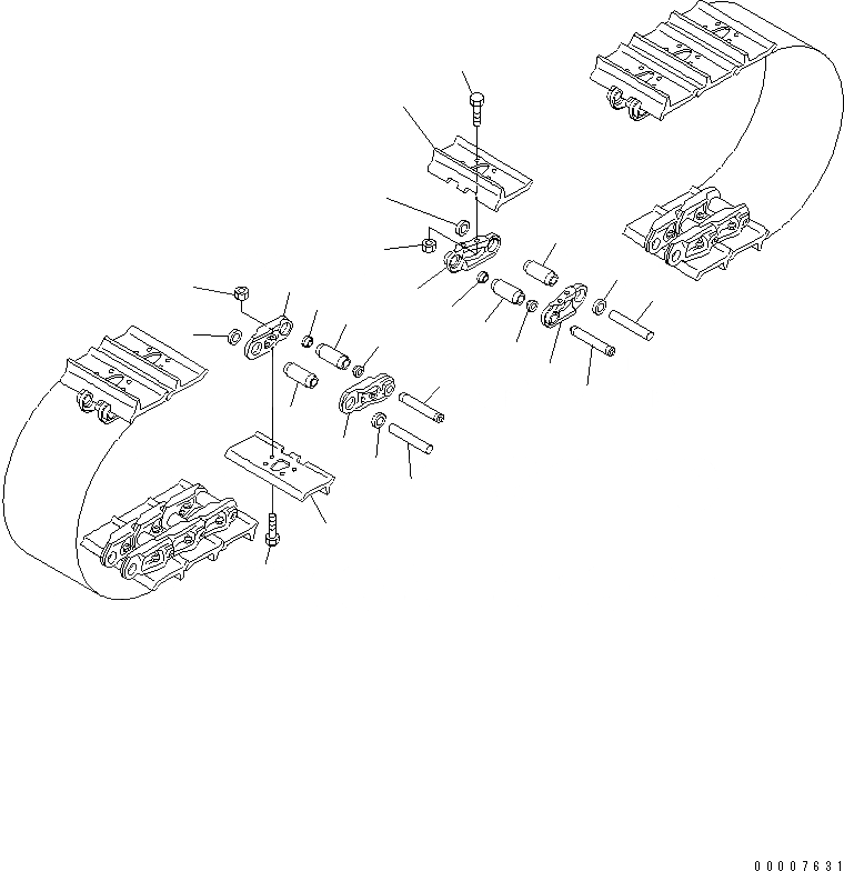 Схема запчастей Komatsu D31E-20 - ГУСЕНИЦЫ (СО СЦЕПНЫМ ПАЛЬЦЕМ) (ОДИНОЧН. ГРУНТОЗАЦЕП С ОТВЕРСТИЯМИ) (MM ШИР.) (ДЛЯ TОБОД КОЛЕСАMING DOZER)(№-) ХОДОВАЯ