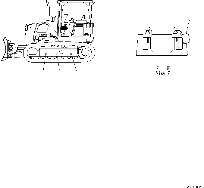 Схема запчастей Komatsu D31EX-21A-M - ЦЕНТР ТЯЖЕСТИ MARK МАРКИРОВКА