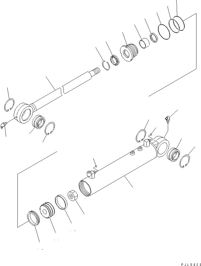 Схема запчастей Komatsu D31EX-21 - ЦИЛИНДР НАКЛОНА ОСНОВН. КОМПОНЕНТЫ И РЕМКОМПЛЕКТЫ