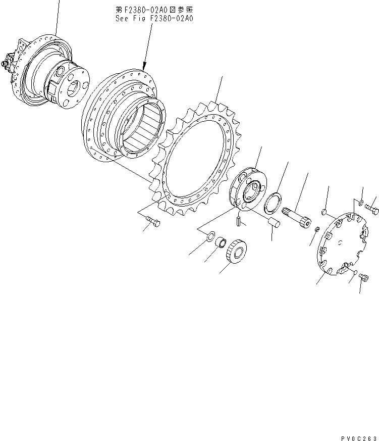 Схема запчастей Komatsu D31EX-21 - КОНЕЧНАЯ ПЕРЕДАЧА (НЕСУЩИЙ ЭЛЕМЕНТ) СИЛОВАЯ ПЕРЕДАЧА И КОНЕЧНАЯ ПЕРЕДАЧА