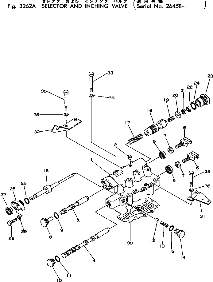 Схема запчастей Komatsu D31P-16A - SELECTOR И INCHING КЛАПАН(№8-) ДЕМПФЕР И ТРАНСМИССИЯ