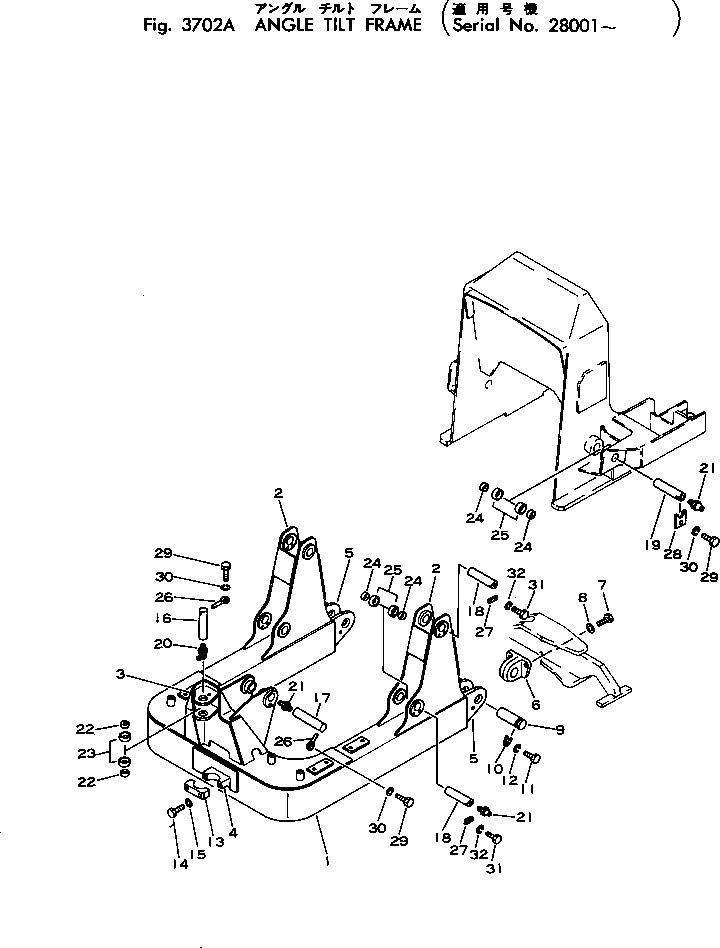 Схема запчастей Komatsu D31P-16A - ANGLE НАКЛОН. РАМА(№8-) РАБОЧЕЕ ОБОРУДОВАНИЕ