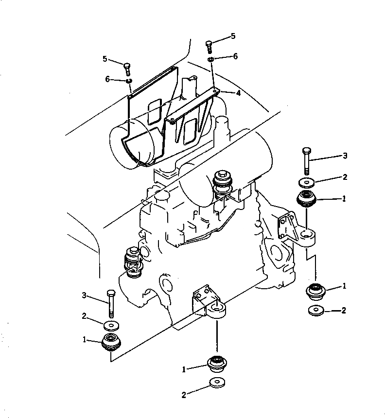 Схема запчастей Komatsu D31P-17A - КРЕПЛЕНИЕ ДВИГАТЕЛЯ КОМПОНЕНТЫ ДВИГАТЕЛЯ И ЭЛЕКТРИКА