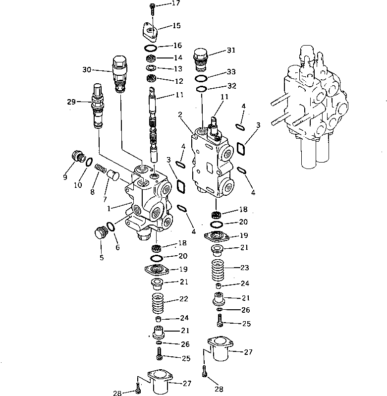 Схема запчастей Komatsu D31P-17A - 4-Х СЕКЦИОНН. ГИДРАВЛ УПРАВЛ-Е (/) (ДЛЯ -POINT СЦЕПКА) УПРАВЛ-Е РАБОЧИМ ОБОРУДОВАНИЕМ