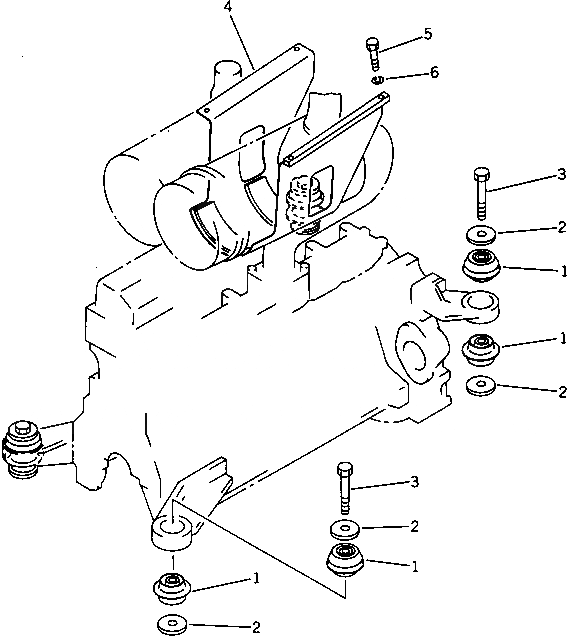 Схема запчастей Komatsu D31P-18 - КРЕПЛЕНИЕ ДВИГАТЕЛЯ КОМПОНЕНТЫ ДВИГАТЕЛЯ И ЭЛЕКТРИКА