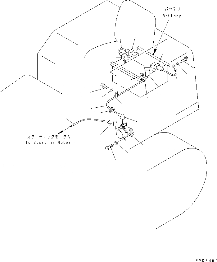 Схема запчастей Komatsu D31P-20 - АККУМУЛЯТОР ЭЛЕКТРОПРОВОДКА(№77-) ЭЛЕКТРИКА