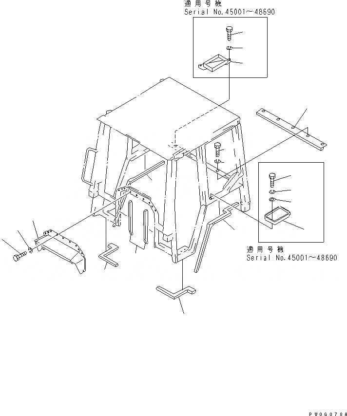 Схема запчастей Komatsu D31P-20 - КАБИНА ROPS (ЭЛЕМЕНТЫ КРЕПЛЕНИЯ) (/)                 (REGULATION OF ЕС DYNAMIC NOISE) КАБИНА ОПЕРАТОРА И СИСТЕМА УПРАВЛЕНИЯ