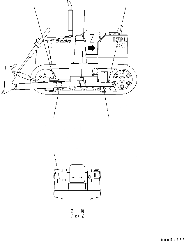 Схема запчастей Komatsu D31P-20 - ЦЕНТР ТЯЖЕСТИ MARK(№77-) МАРКИРОВКА