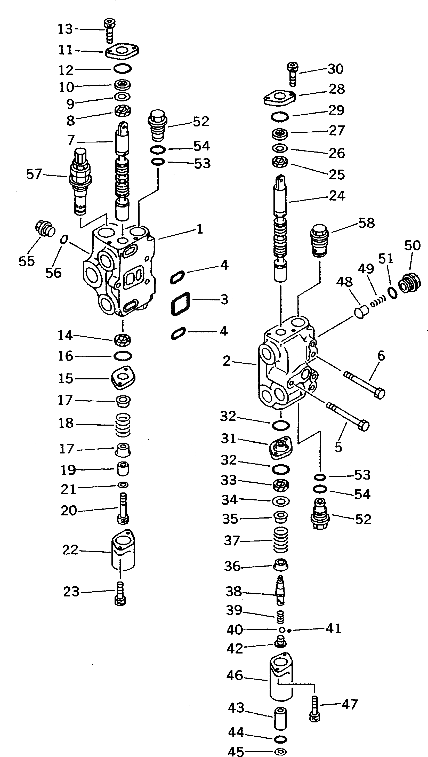 Схема запчастей Komatsu D31P-20 - КОНТРОЛЬНЫЙ КЛАПАН (2-Х СЕЦИОНН.) (/) (REGULATION OF ЕС DYNAMIC NOISE) (КРОМЕ ЯПОН.) ОСНОВН. КОМПОНЕНТЫ И РЕМКОМПЛЕКТЫ