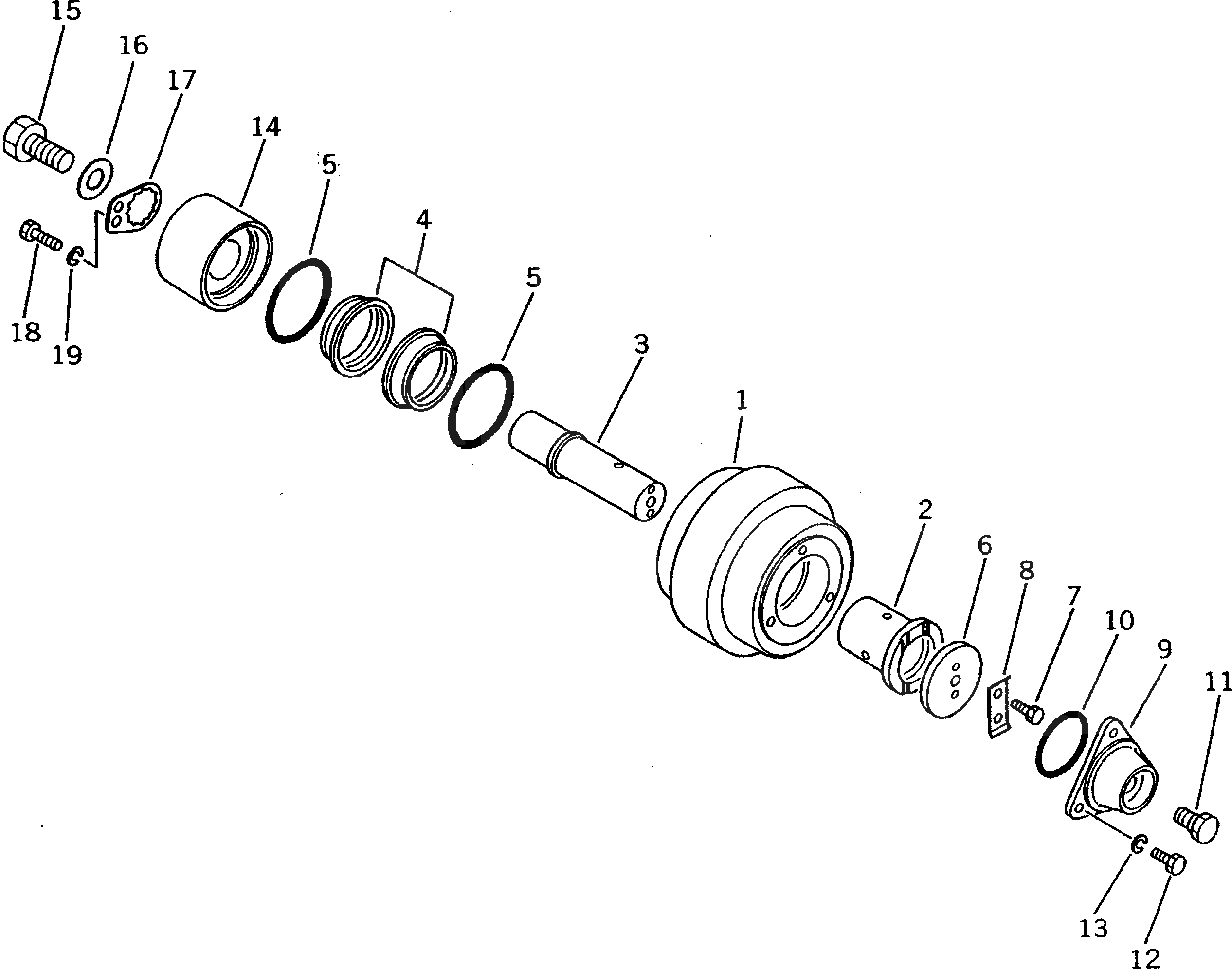 Схема запчастей Komatsu D31P-20 - ПОДДЕРЖИВАЮЩИЙ КАТОК ХОДОВАЯ