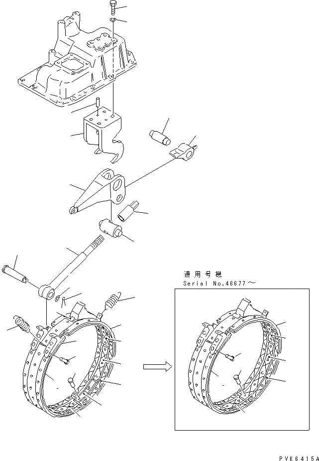 Схема запчастей Komatsu D31P-20A - ТОРМОЗ. СИЛОВАЯ ПЕРЕДАЧА И КОНЕЧНАЯ ПЕРЕДАЧА