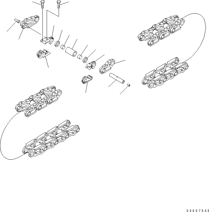 Схема запчастей Komatsu D31P-20A - ГУСЕН. ЦЕПЬ (СМАЗЫВ. ТИПА) (ПОСТАВЛЯЕМЫЕ ЧАСТИ) ОСНОВН. КОМПОНЕНТЫ И РЕМКОМПЛЕКТЫ