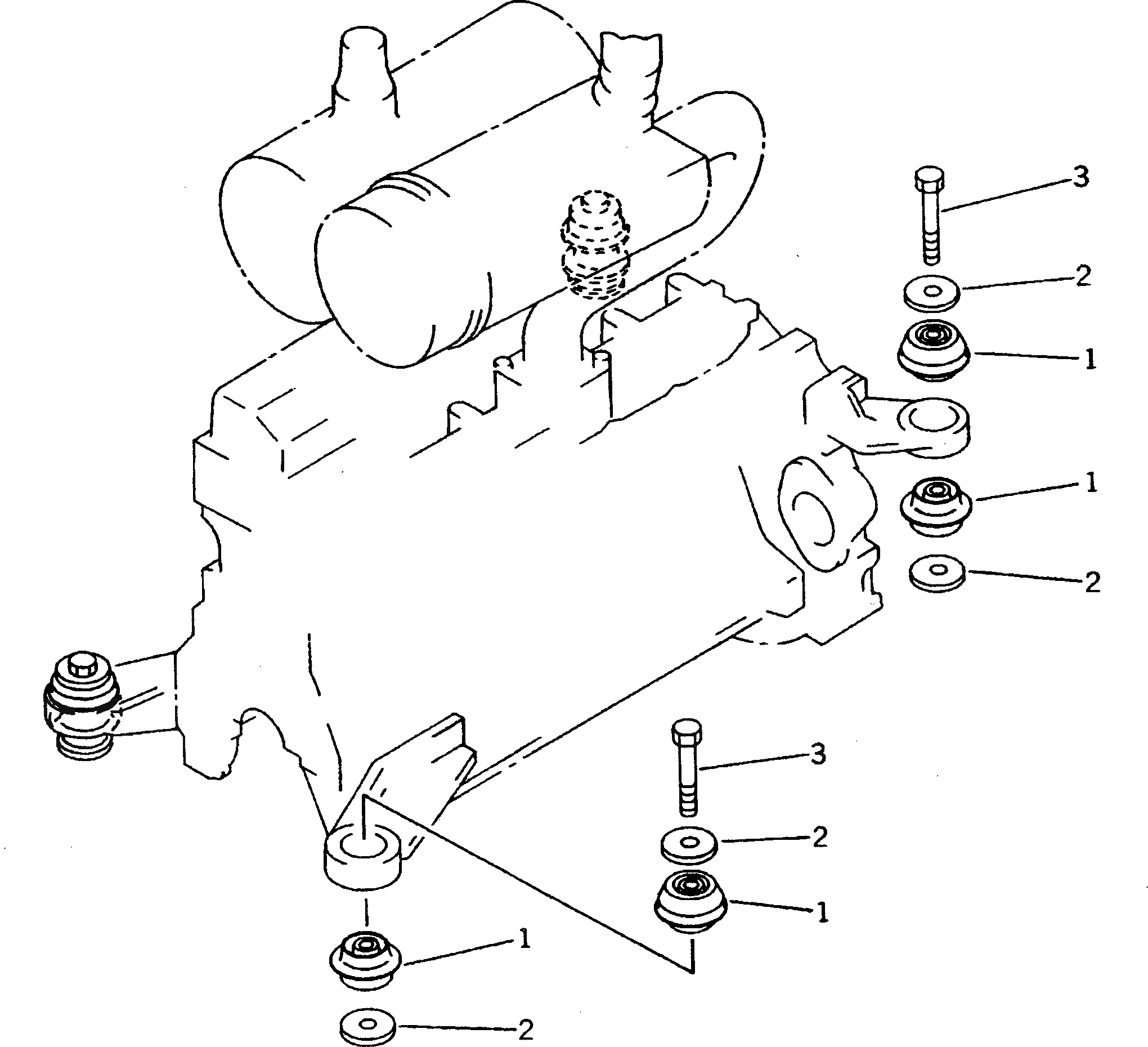 Схема запчастей Komatsu D31P-20A - КРЕПЛЕНИЕ ДВИГАТЕЛЯ (REGULATION OF EC INCLUSION)(№-7) КОМПОНЕНТЫ ДВИГАТЕЛЯ