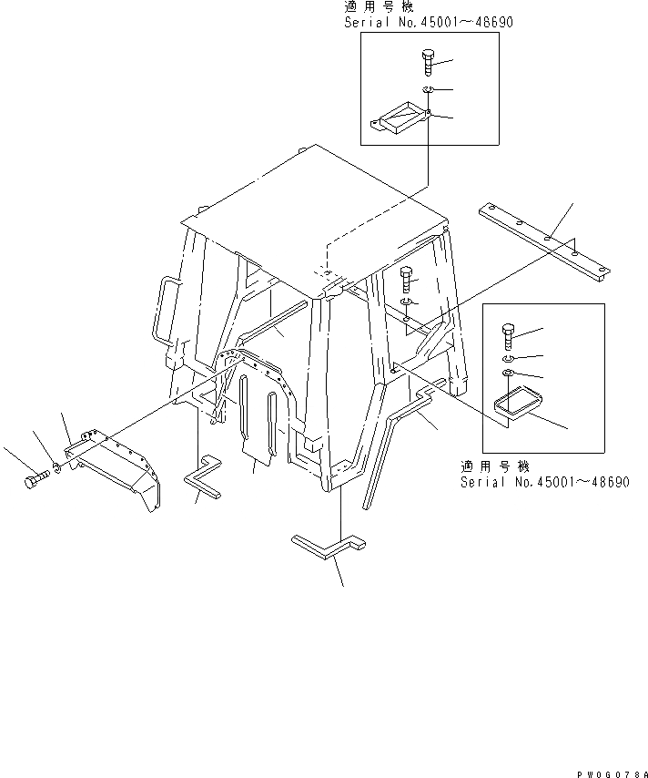 Схема запчастей Komatsu D31P-20A - КАБИНА ROPS (ЭЛЕМЕНТЫ КРЕПЛЕНИЯ) (/)                 (REGULATION OF ЕС DYNAMIC NOISE) КАБИНА ОПЕРАТОРА И СИСТЕМА УПРАВЛЕНИЯ