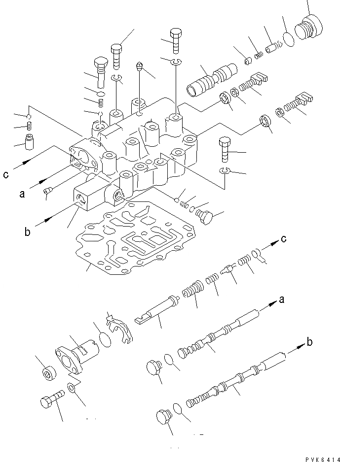 Схема запчастей Komatsu D31PG-20A - КЛАПАН ТРАНСМИССИИ (SELECTOR И INCHING) СИЛОВАЯ ПЕРЕДАЧА И КОНЕЧНАЯ ПЕРЕДАЧА