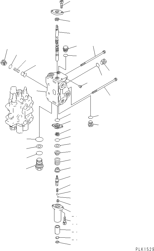 Схема запчастей Komatsu D31PL-20 - УПРАВЛЯЮЩ. КЛАПАН (3-Х СЕКЦИОНН.) (/)(№77-) ОСНОВН. КОМПОНЕНТЫ И РЕМКОМПЛЕКТЫ