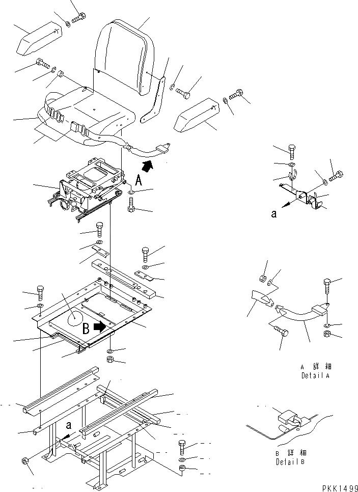 Схема запчастей Komatsu D31PLL-20 - СИДЕНЬЕ ОПЕРАТОРА (С МАСЛ. ДЕМПФЕР) (REGULATION OF EC INCLUSION)(№-89) КАБИНА ОПЕРАТОРА И СИСТЕМА УПРАВЛЕНИЯ