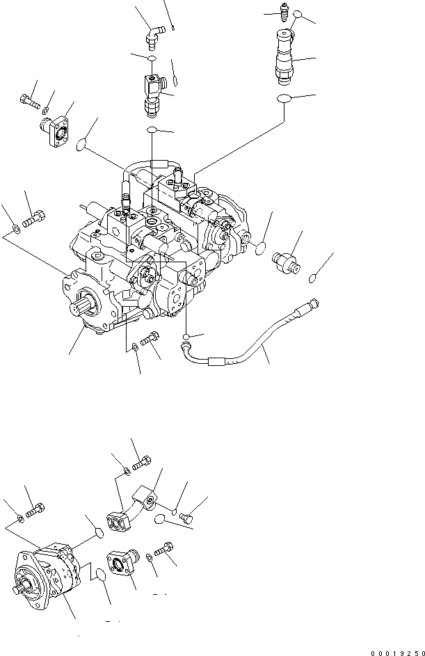 Схема запчастей Komatsu D31PX-21A-M - ГИДР. НАСОС. ГИДРАВЛИКА