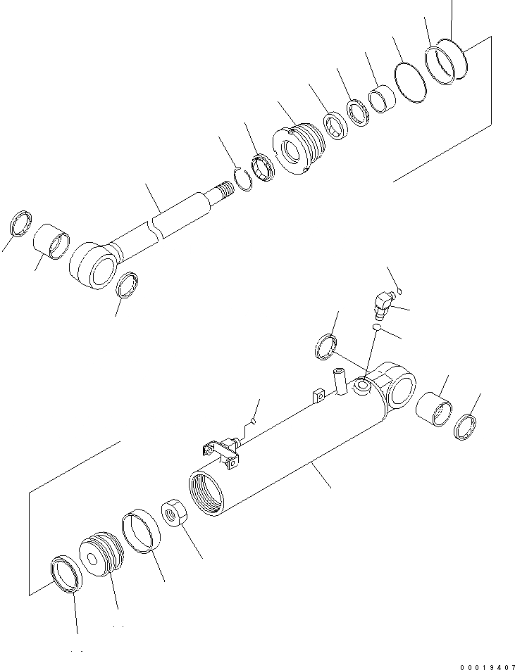 Схема запчастей Komatsu D31PX-21A-M - ГИДРОЦИЛИНДР ПОДЪЕМА ОСНОВН. КОМПОНЕНТЫ И РЕМКОМПЛЕКТЫ