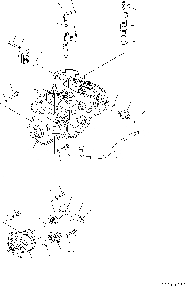 Схема запчастей Komatsu D31PX-21A - ГИДР. НАСОС. ГИДРАВЛИКА