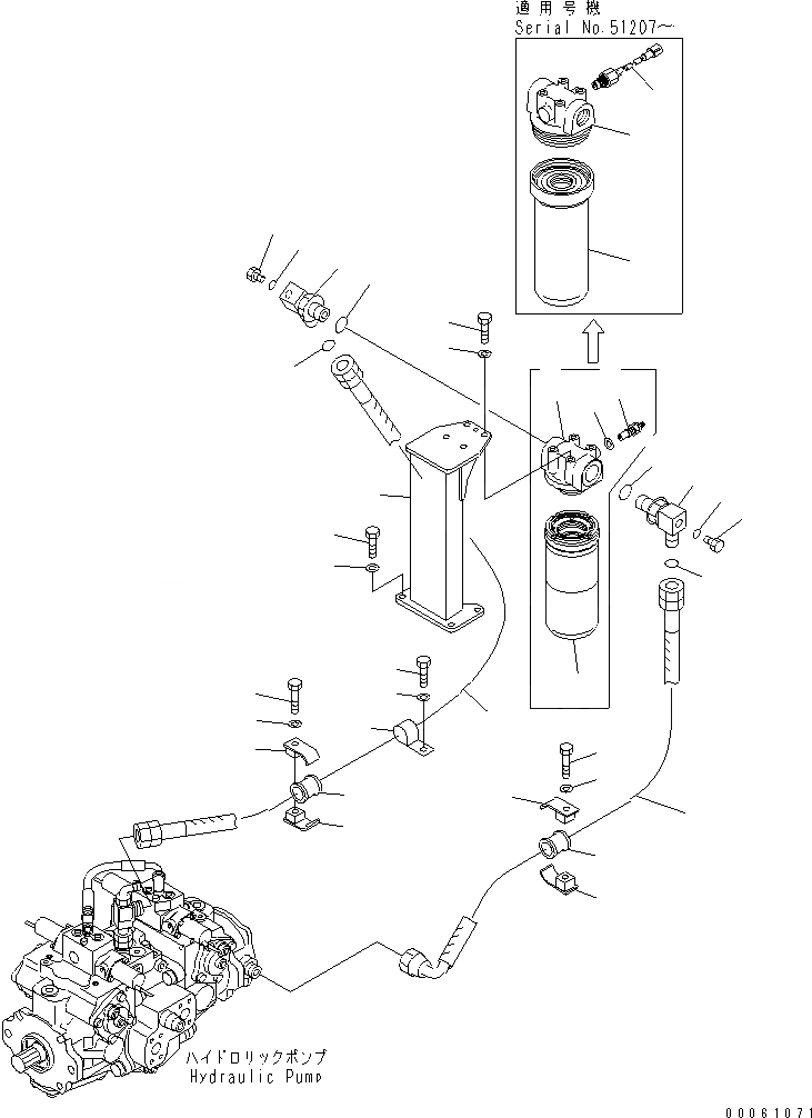 Схема запчастей Komatsu D31PX-21A - PPC ЛИНИЯ (ПОДАЧА ФИЛЬТР.) ГИДРАВЛИКА
