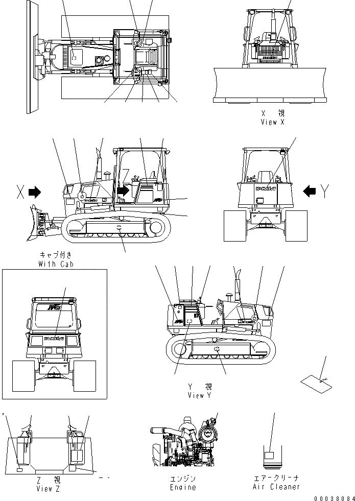 Схема запчастей Komatsu D31PX-21A - МАРКИРОВКА (АНГЛ.) МАРКИРОВКА