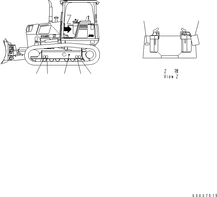 Схема запчастей Komatsu D31PX-21A - ЦЕНТР ТЯЖЕСТИ MARK МАРКИРОВКА