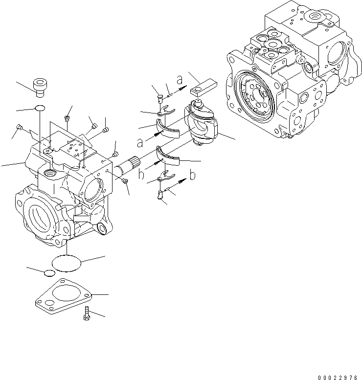 Схема запчастей Komatsu D31PX-21A - HST НАСОС (/) ОСНОВН. КОМПОНЕНТЫ И РЕМКОМПЛЕКТЫ