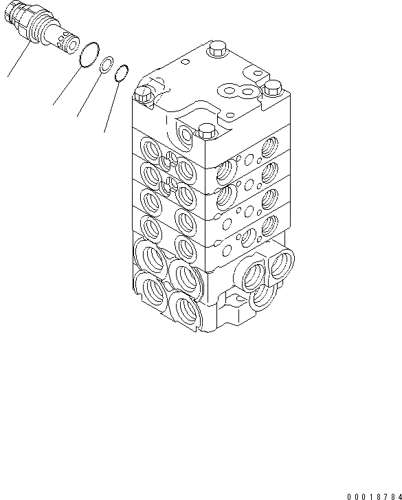 Схема запчастей Komatsu D31PX-21A - УПРАВЛЯЮЩ. КЛАПАН (4-Х СЕКЦИОНН.) (/) ОСНОВН. КОМПОНЕНТЫ И РЕМКОМПЛЕКТЫ