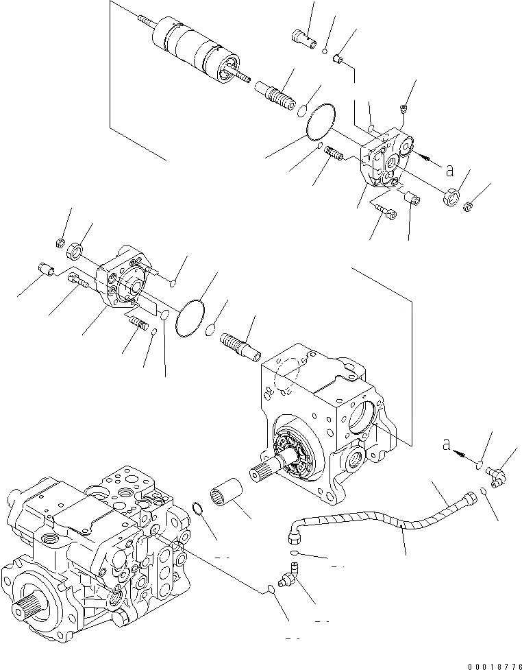 Схема запчастей Komatsu D31PX-21 - HST НАСОС (7/) ОСНОВН. КОМПОНЕНТЫ И РЕМКОМПЛЕКТЫ