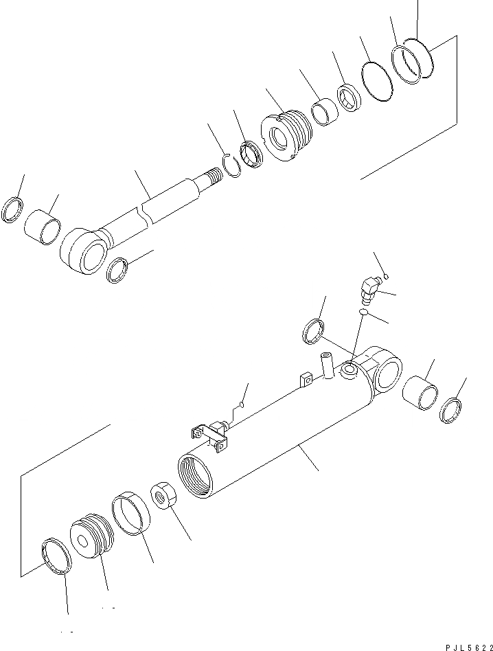 Схема запчастей Komatsu D31PX-21 - ГИДРОЦИЛИНДР ПОДЪЕМА ОСНОВН. КОМПОНЕНТЫ И РЕМКОМПЛЕКТЫ